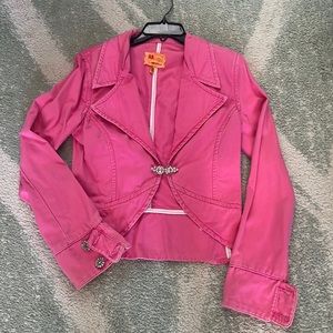 Pink Twill Peplum Jacket